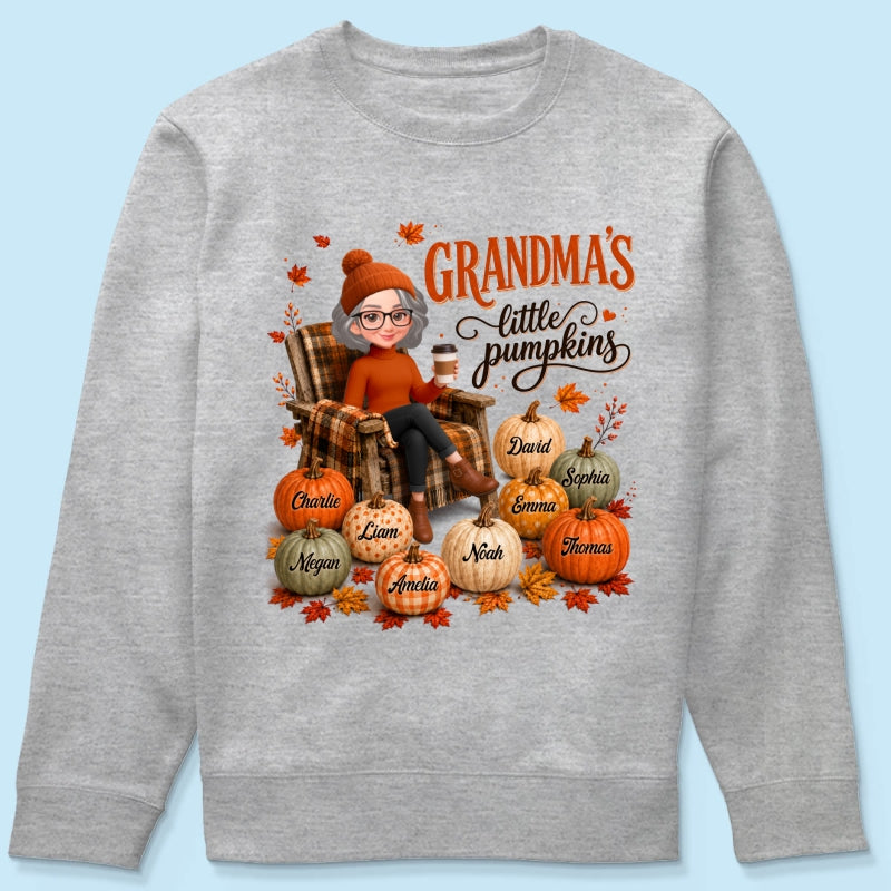 Grandma's Little Pumpkins - Personalized Shirt - Trendy Fall Tee for Grandma