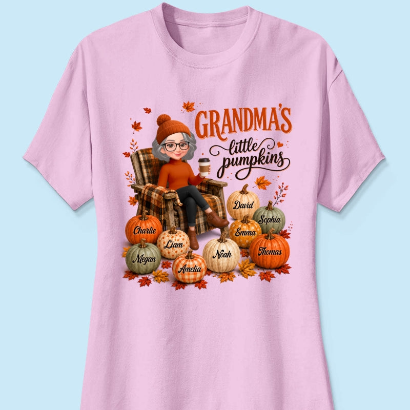 Grandma's Little Pumpkins - Personalized Shirt - Trendy Fall Tee for Grandma