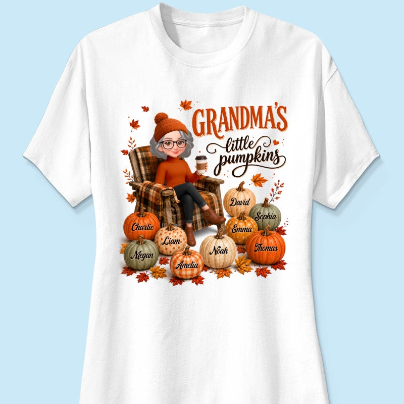Grandma's Little Pumpkins - Personalized Shirt - Trendy Fall Tee for Grandma