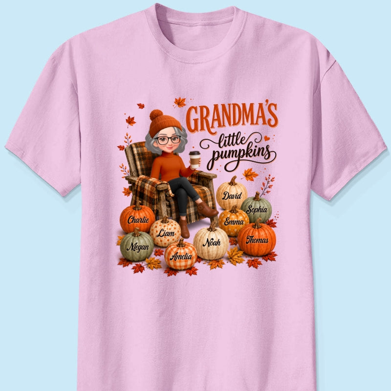 Grandma's Little Pumpkins - Personalized Shirt - Trendy Fall Tee for Grandma