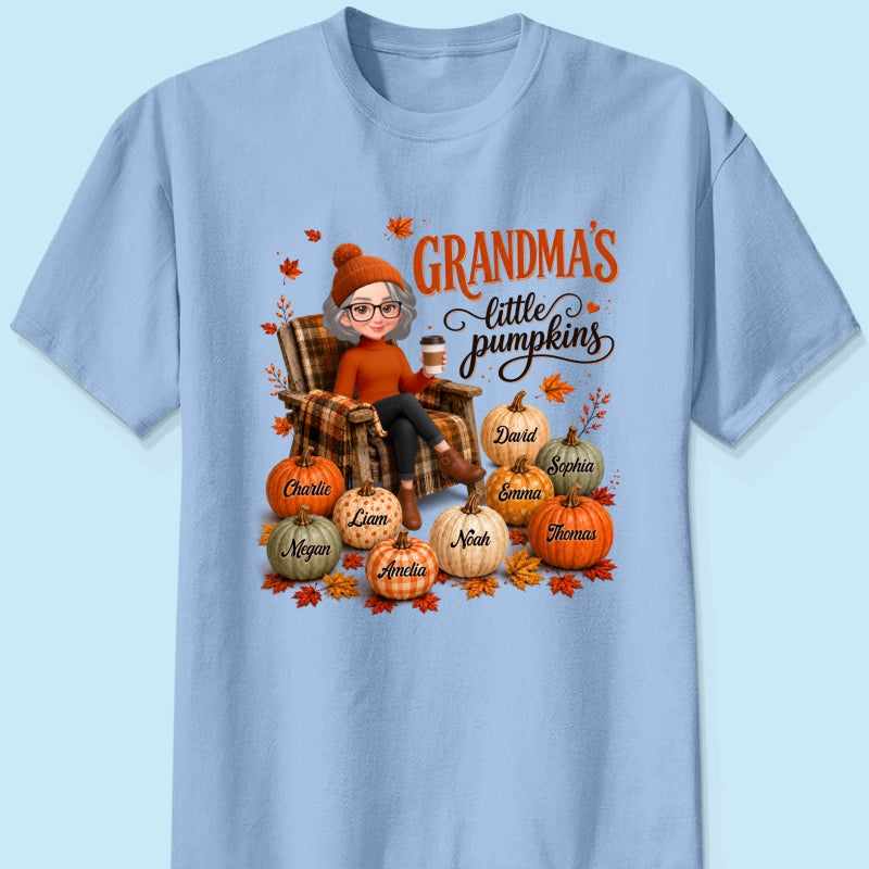 Grandma's Little Pumpkins - Personalized Shirt - Trendy Fall Tee for Grandma