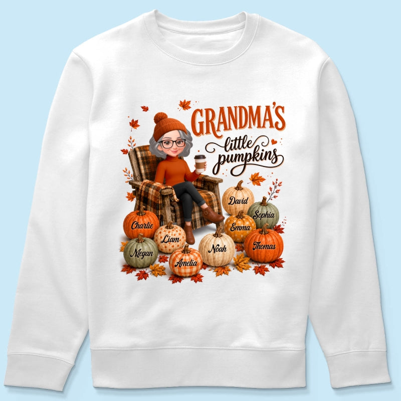Grandma's Little Pumpkins - Personalized Shirt - Trendy Fall Tee for Grandma