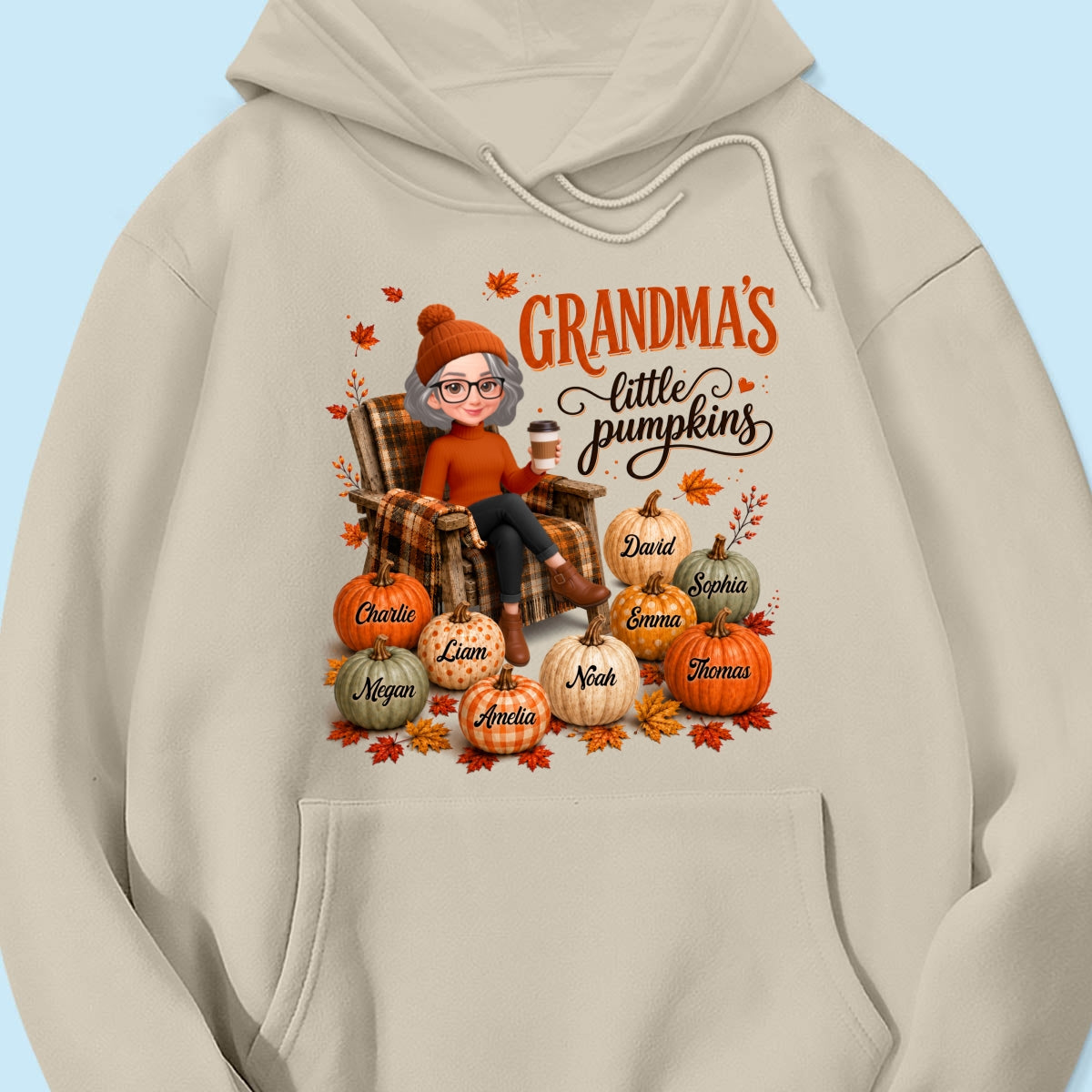Grandma's Little Pumpkins - Personalized Shirt - Trendy Fall Tee for Grandma