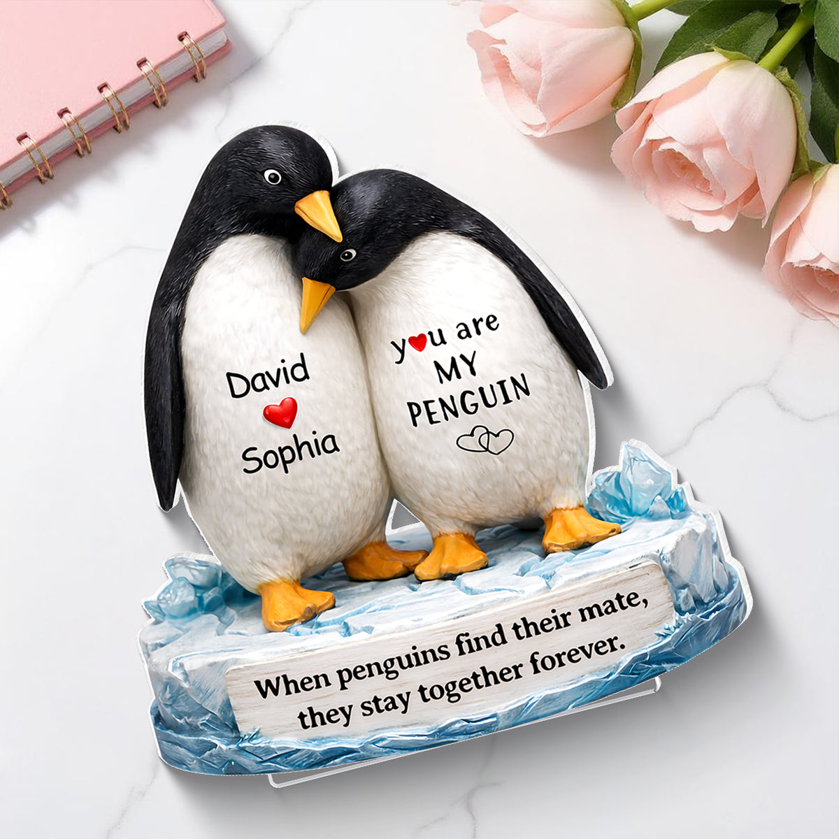 You Are My Penguin - Personalized Acrylic Block Plaque - Sentimental Wedding Anniversary Gift, Gift for Him, for Her