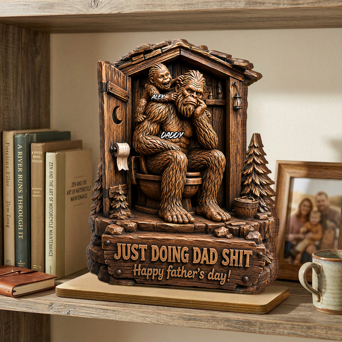 Just Doing Dad Sh*t - Personalized 2-Layered Wooden Plaque -  Gift for Dad, Husband