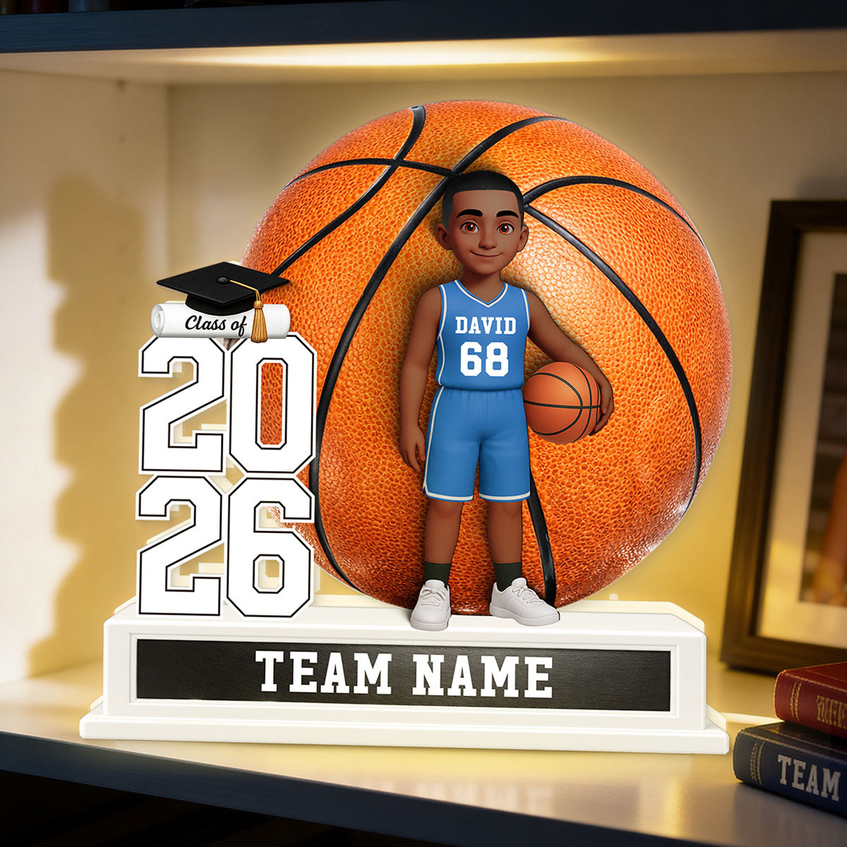 Basketball Senior Keepsake 2D Flat - Personalized Light Box - Graduation Gift For Son, Daughter, Graduates Class of 2026