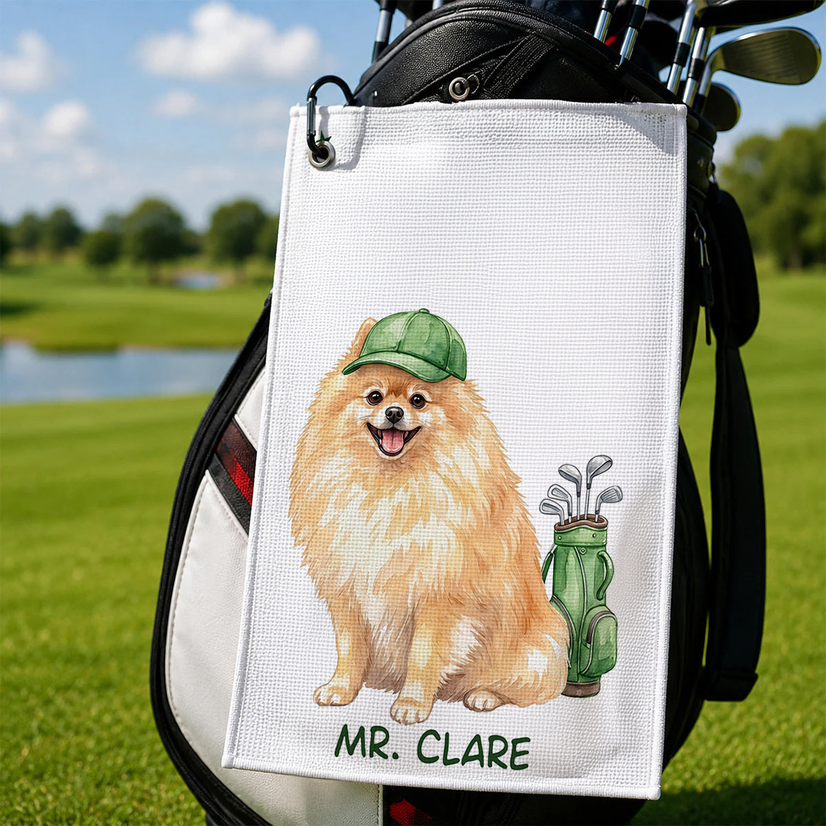 Custom Pet Golf Towel Using Pet Photo - Father's Day Gift for Dog Dad, Cat Dad, Husband