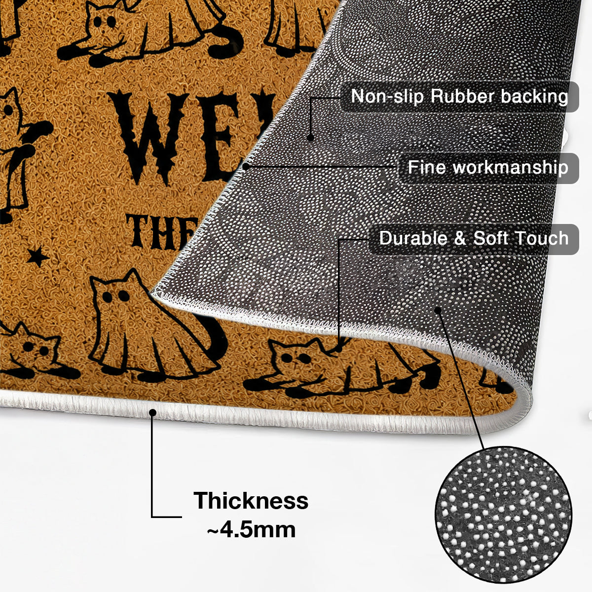 Ghost Spooky Cats Halloween - Personalized Doormat - Halloween Decor Gift, Gift For Cat Lovers