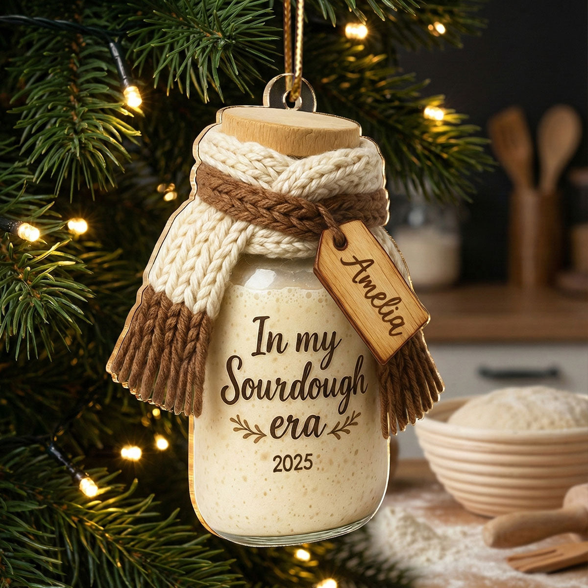 In My Sourdough Era - Personalized Acrylic Ornament - Christmas Gift for Bakers & Bread Lovers