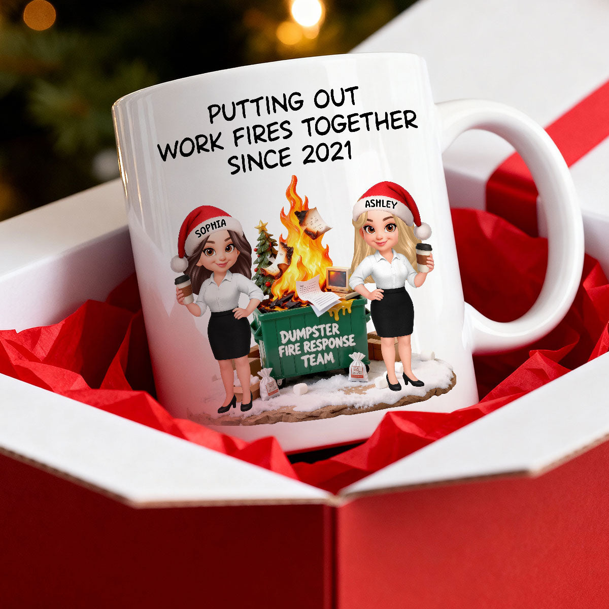 Dumpster Fire Response Team - Personalized Mug - Funny Gift For Coworkers, Work Besties
