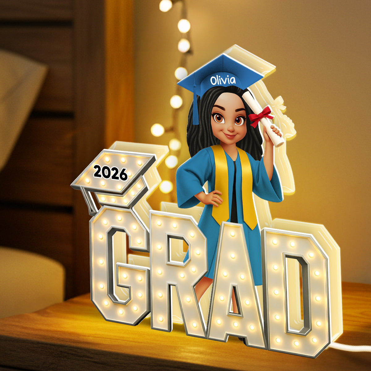 Senior Grad Marquee Pattern - Personalized Light Box - Sentimental Gift for Seniors, Daughter, Son, Grandkids