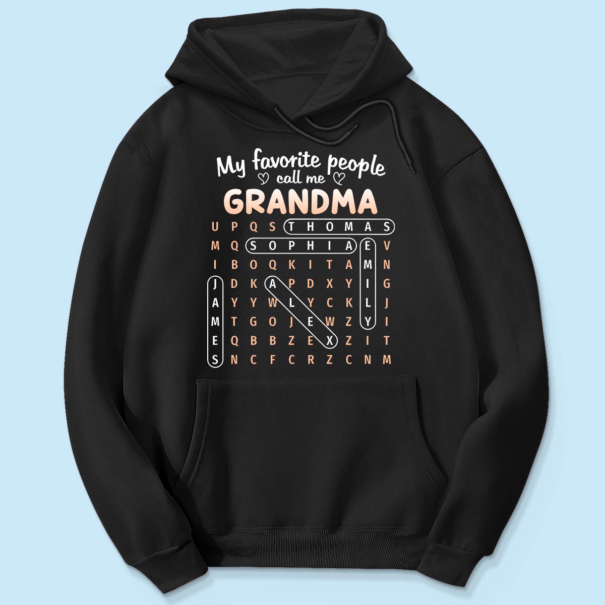 Favorite People Call Me Grandma Word Search Puzzle - Personalized Shirt - Mother's Day Gift For Grandma