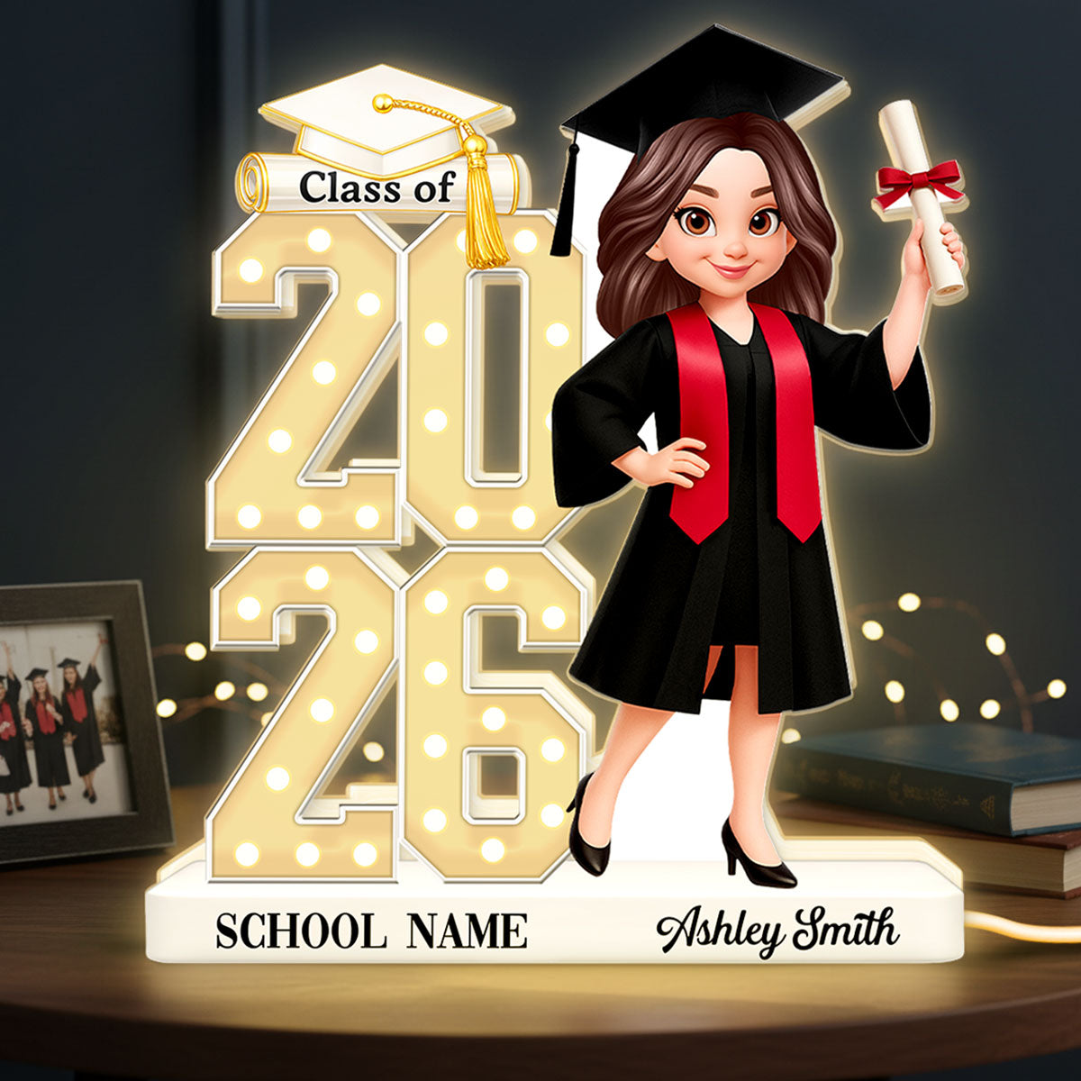 Class Of 2026 2027 Senior 2D Flat - Personalized Light Box - Graduation Gift For Graduates, Daughter, Son