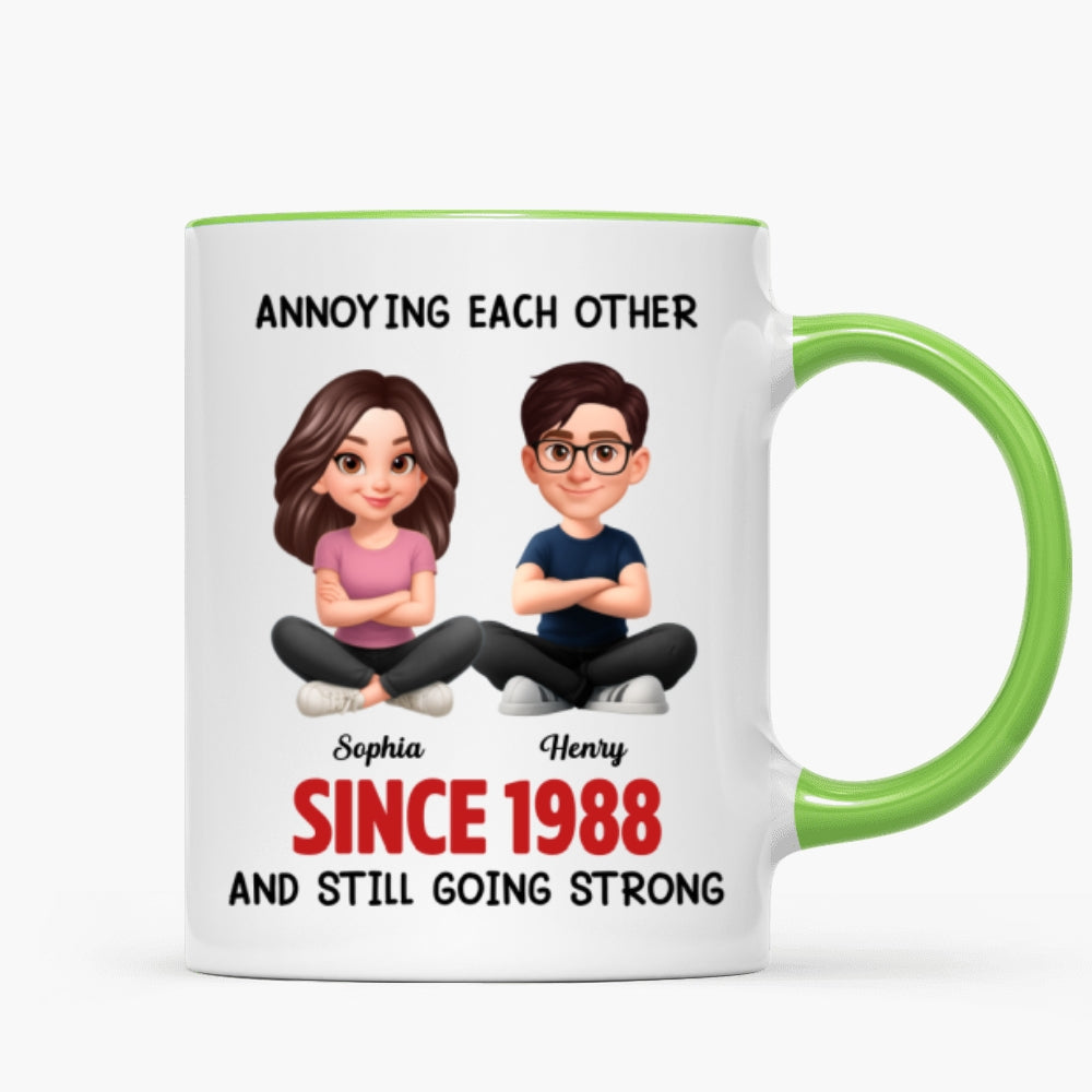 Old Funny Couple Annoying Each Other and Still Going Strong - Personalized Mug - Christmas Gift for him, for her