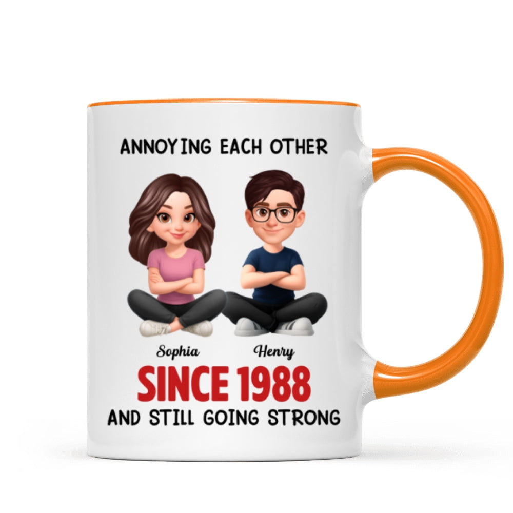 Old Funny Couple Annoying Each Other and Still Going Strong - Personalized Mug - Christmas Gift for him, for her
