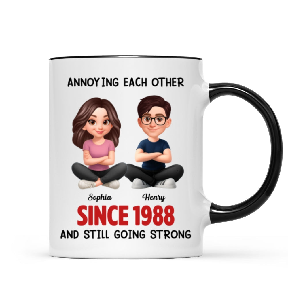 Old Funny Couple Annoying Each Other and Still Going Strong - Personalized Mug - Christmas Gift for him, for her