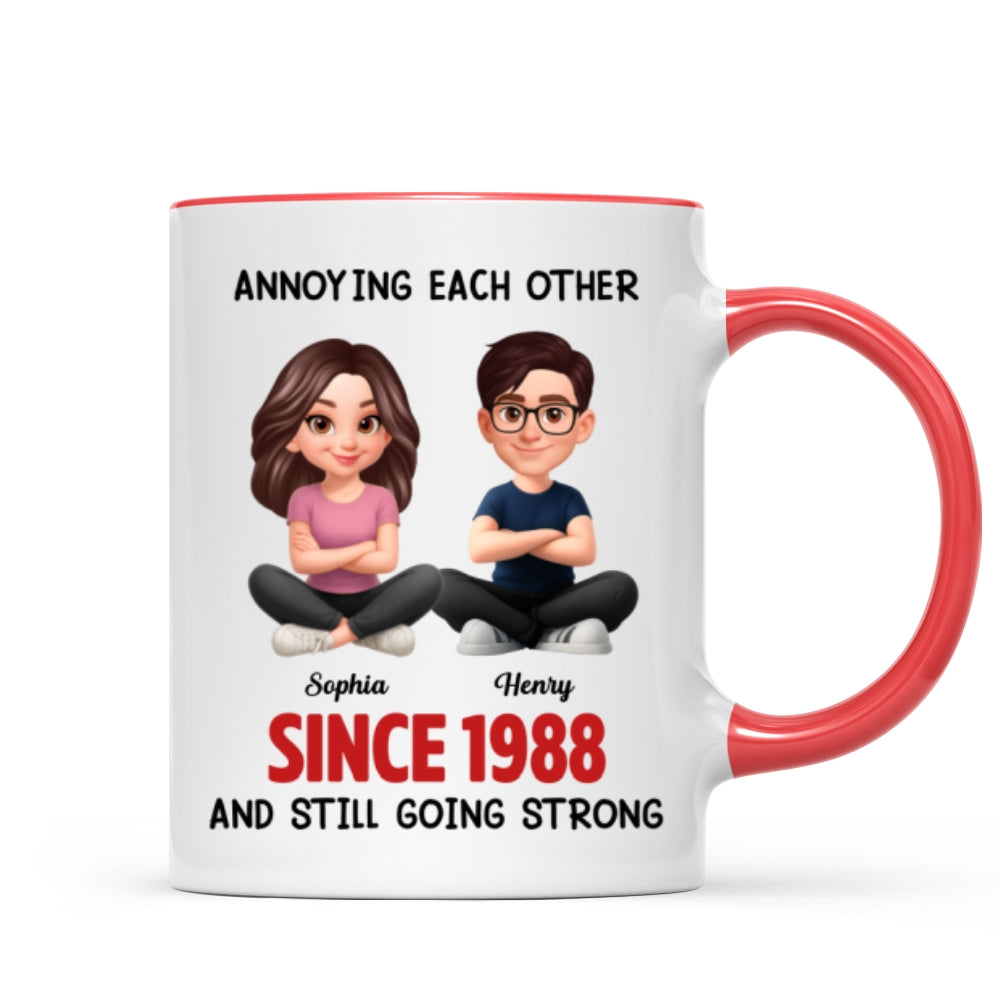 Old Funny Couple Annoying Each Other and Still Going Strong - Personalized Mug - Christmas Gift for him, for her