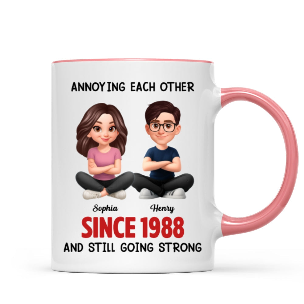 Old Funny Couple Annoying Each Other and Still Going Strong - Personalized Mug - Christmas Gift for him, for her