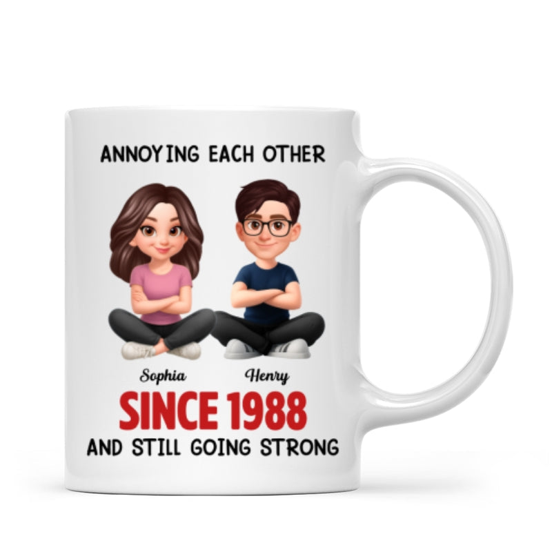 Old Funny Couple Annoying Each Other and Still Going Strong - Personalized Mug - Christmas Gift for him, for her