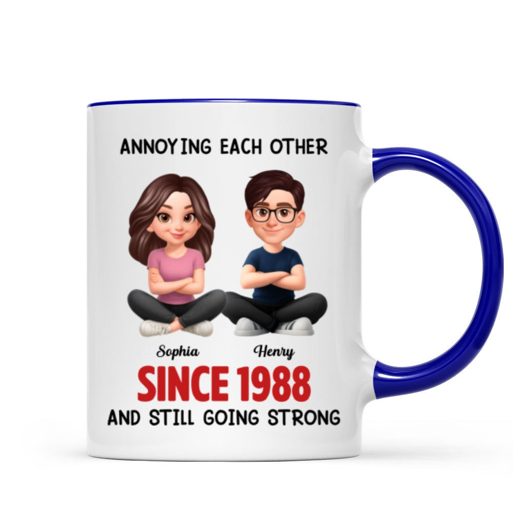 Old Funny Couple Annoying Each Other and Still Going Strong - Personalized Mug - Christmas Gift for him, for her