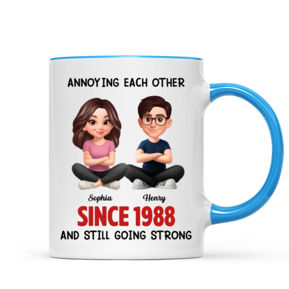 Old Funny Couple Annoying Each Other and Still Going Strong - Personalized Mug - Christmas Gift for him, for her