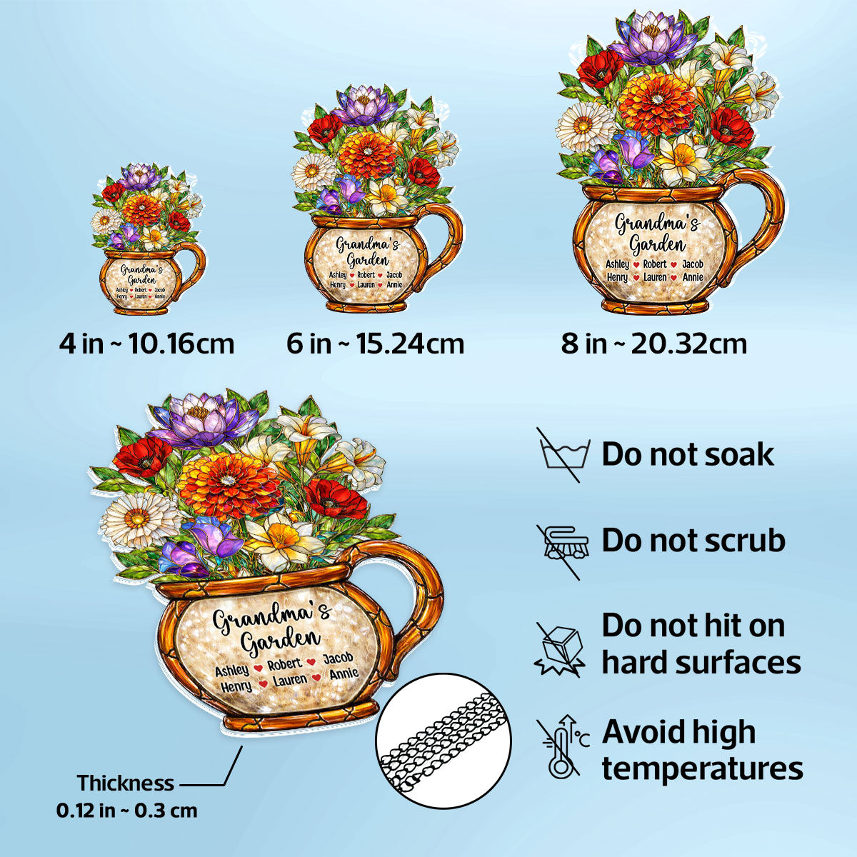Grandma's Garden Birth Flowers - Personalized Suncatcher - Sentimental Mother's Day Gift for Grandma, Mom, Wife