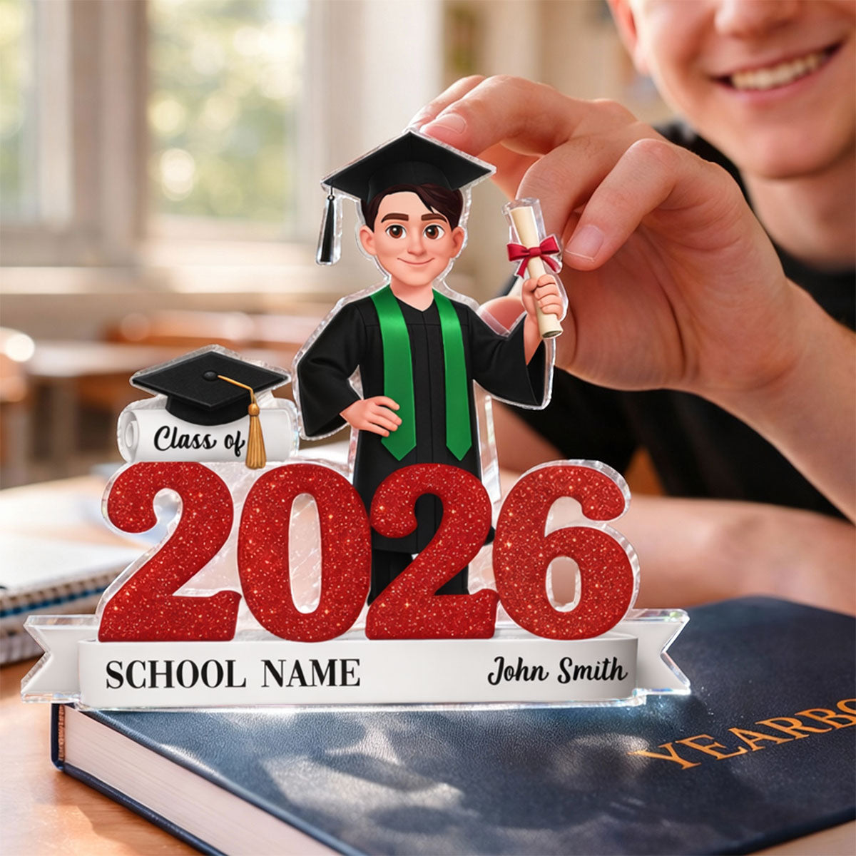 Class Of 2025 2026 3D Effect Senior - Personalized Acrylic Block Plaque - Graduation Gift For Seniors, Daughter, Son, Grandkids