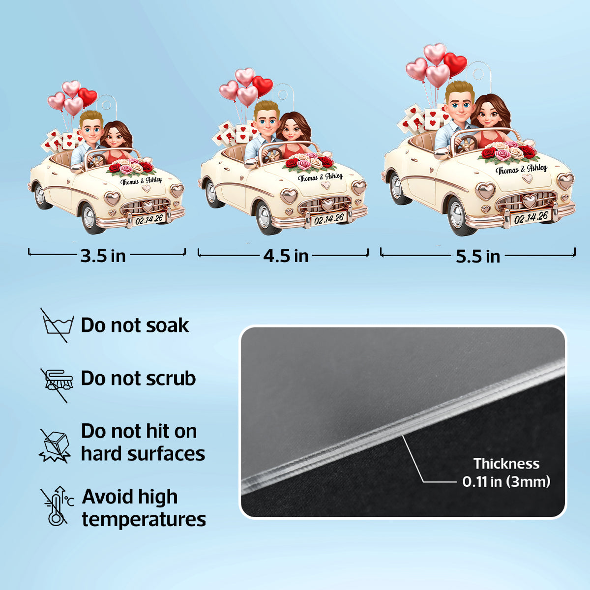 Our Journey Still Goes On - Personalized Car Hanger - Valentine's Gift For Him, For Her, For Couple