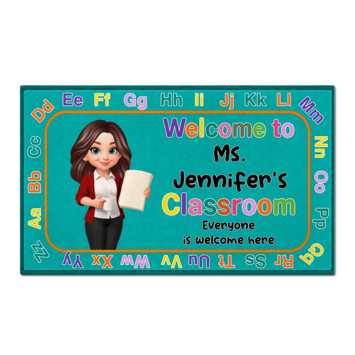 Everyone Is Welcome Here Back To School - Personalized Doormat - Back To School Gift For Teacher, Classroom Decor