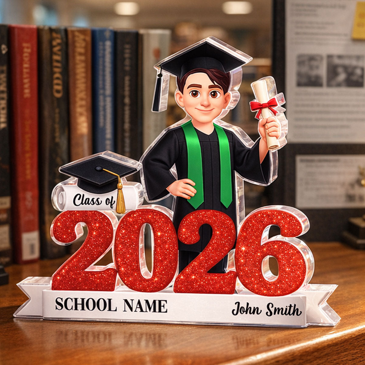 Class Of 2025 2026 3D Effect Senior - Personalized Acrylic Block Plaque - Graduation Gift For Seniors, Daughter, Son, Grandkids