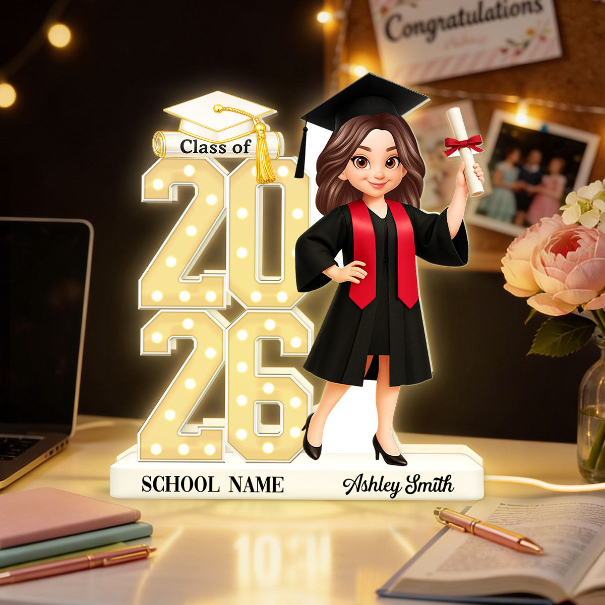 Class Of 2026 2027 Senior 2D Flat - Personalized Light Box - Graduation Gift For Graduates, Daughter, Son