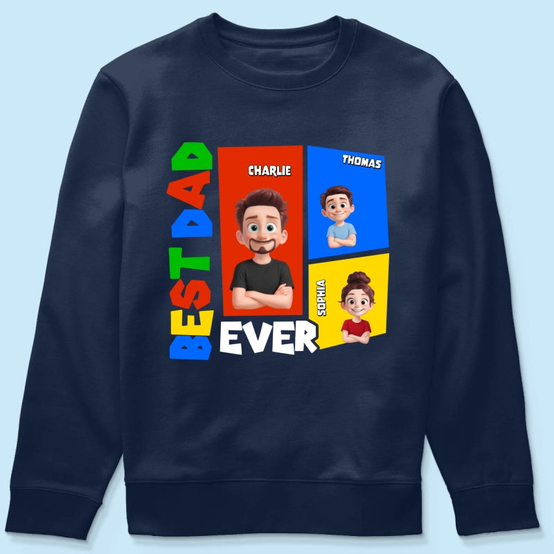 Best Dad Ever Arcade Theme - Personalized Shirt - Heartfelt Gift For Dad, Grandpa, Husband