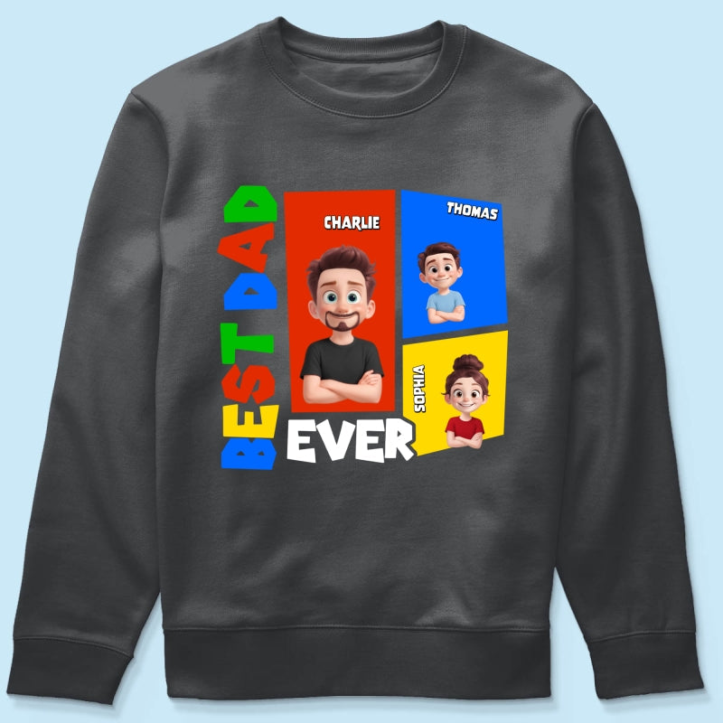 Best Dad Ever Arcade Theme - Personalized Shirt - Heartfelt Gift For Dad, Grandpa, Husband