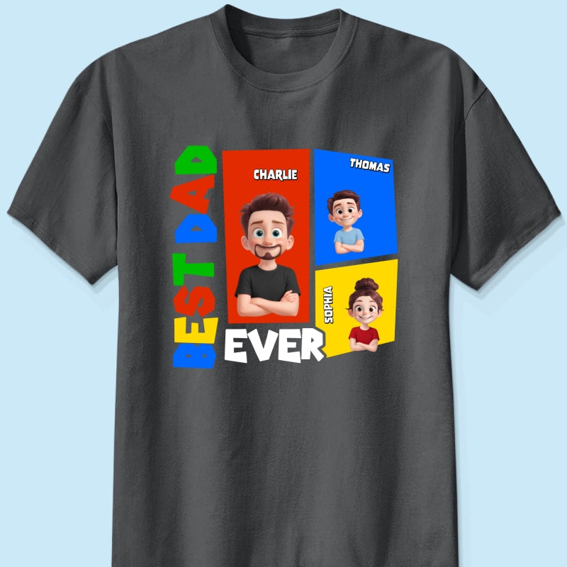 Best Dad Ever Arcade Theme - Personalized Shirt - Heartfelt Gift For Dad, Grandpa, Husband