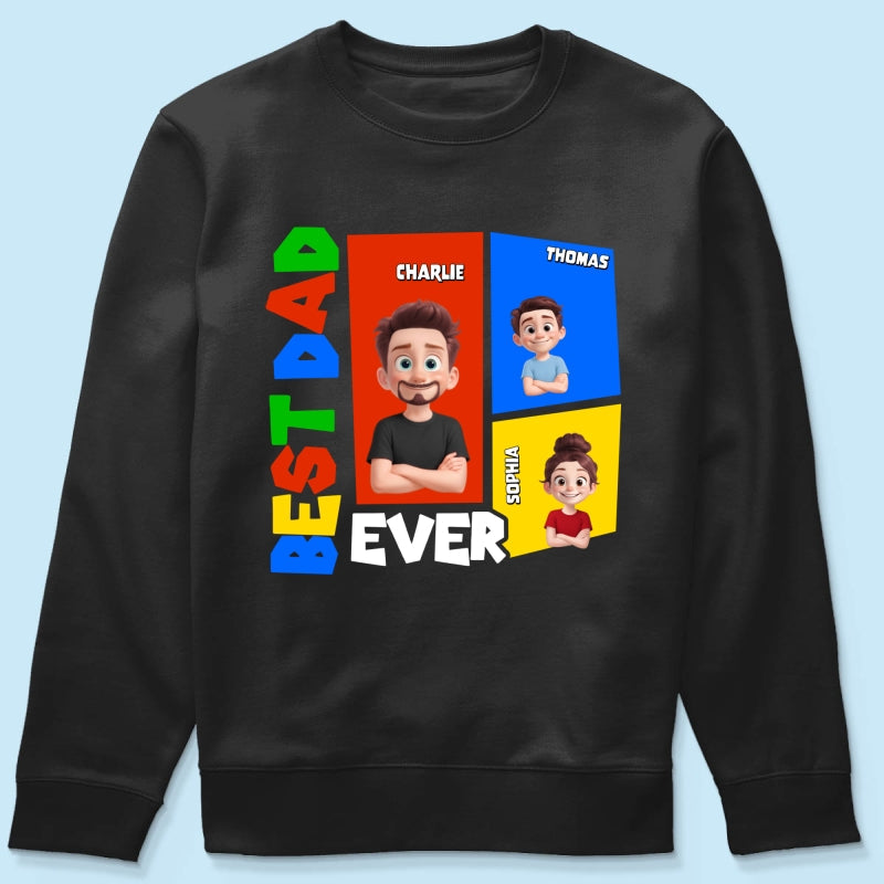 Best Dad Ever Arcade Theme - Personalized Shirt - Heartfelt Gift For Dad, Grandpa, Husband
