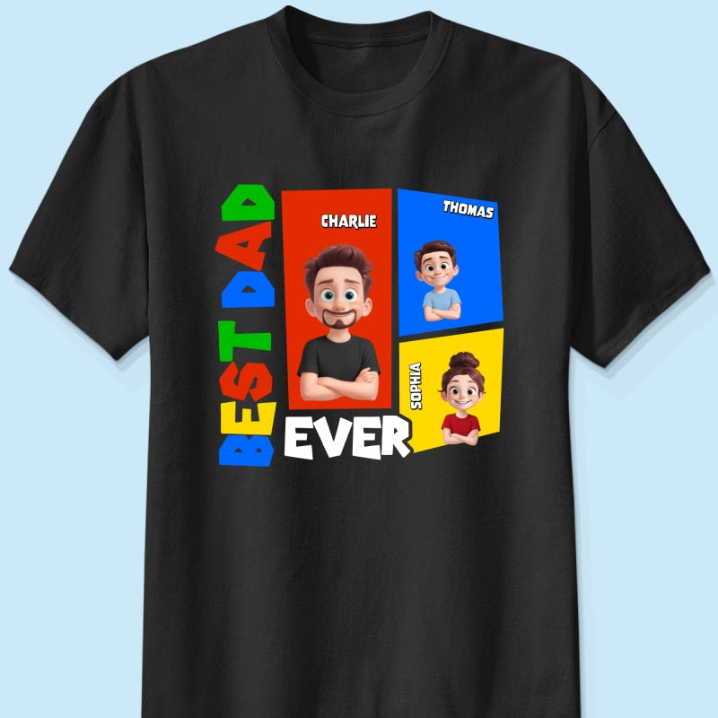 Best Dad Ever Arcade Theme - Personalized Shirt - Heartfelt Gift For Dad, Grandpa, Husband