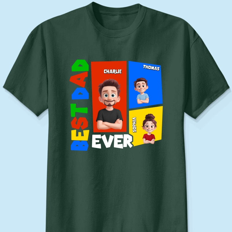 Best Dad Ever Arcade Theme - Personalized Shirt - Heartfelt Gift For Dad, Grandpa, Husband