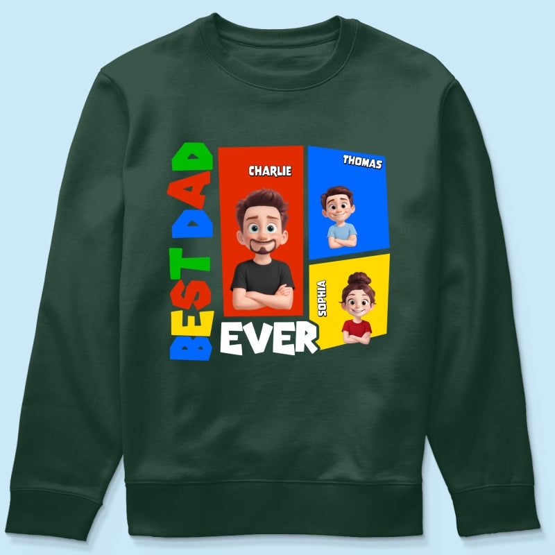 Best Dad Ever Arcade Theme - Personalized Shirt - Heartfelt Gift For Dad, Grandpa, Husband