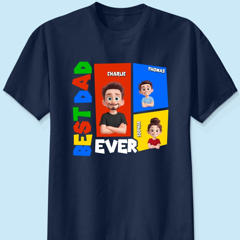 Best Dad Ever Arcade Theme - Personalized Shirt - Heartfelt Gift For Dad, Grandpa, Husband