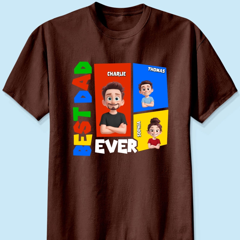 Best Dad Ever Arcade Theme - Personalized Shirt - Heartfelt Gift For Dad, Grandpa, Husband