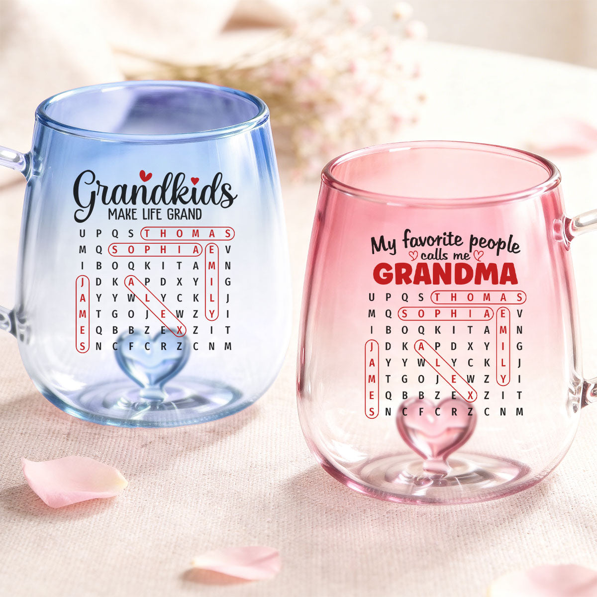 My Favorite People Call Me Grandma - Personalized Glass Mug - Mother's Day Gift for Mom, Grandma