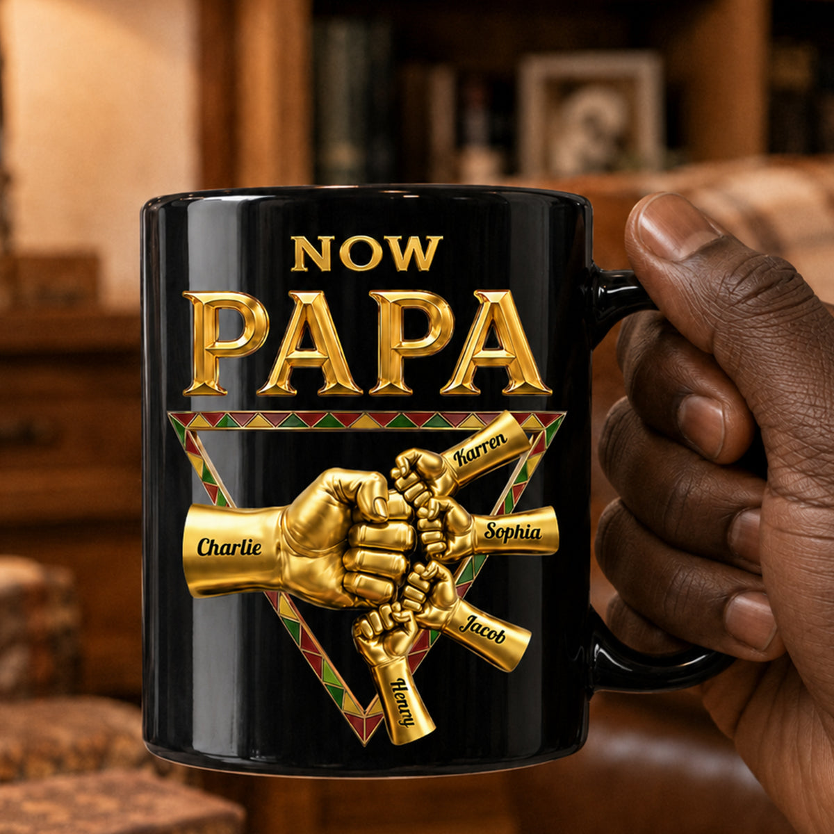 First Dad Now Grandpa - Personalized Mug - Father's Day Gift for Grandpa, Dad, Husband
