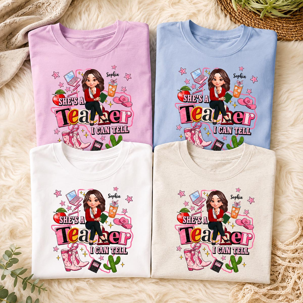 She Is A Teacher I Can Tell - Personalized Shirt - Western Teacher, Texas Teacher