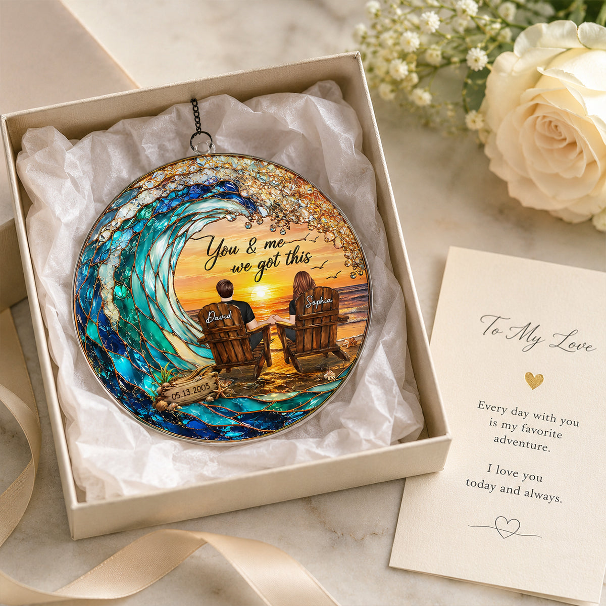 Couple We Got This - Personalized Suncatcher - Heartfelt Anniversary Gift for Her, for Him