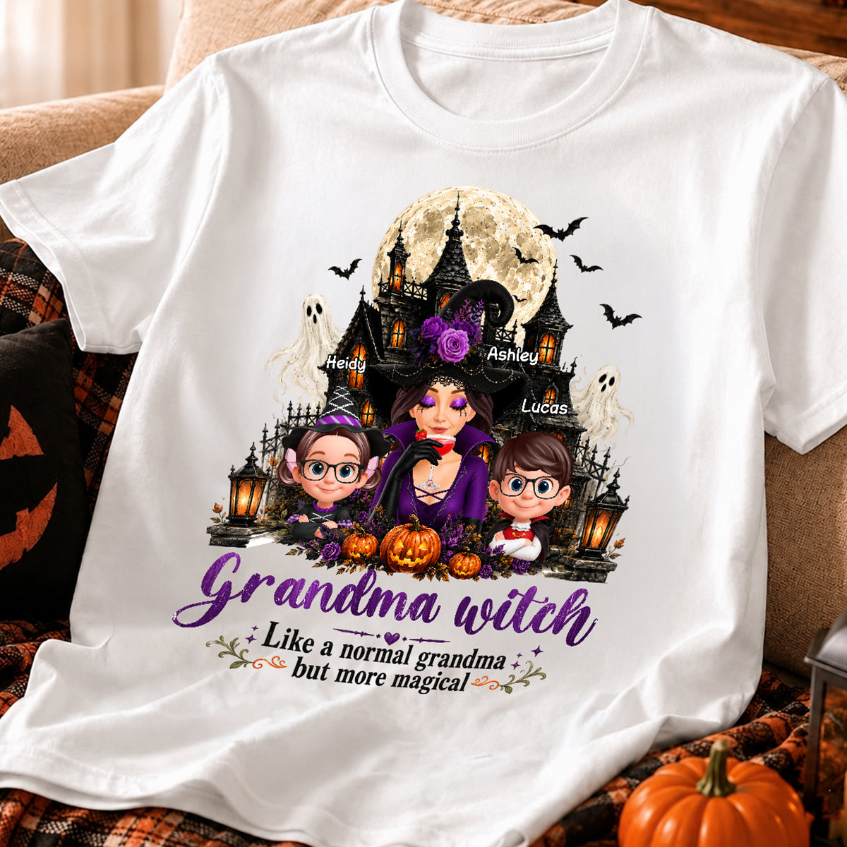 Grandma Witch More Magical - Personalized Shirt - Trendy Halloween Tee for Grandma