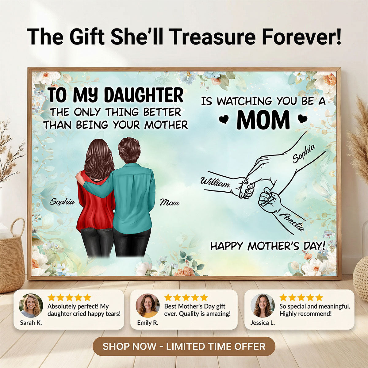 From Mom To Daughter Watching You Be A Mom Green Tone - Personalized Poster - Mother's Day Gift For Daughter