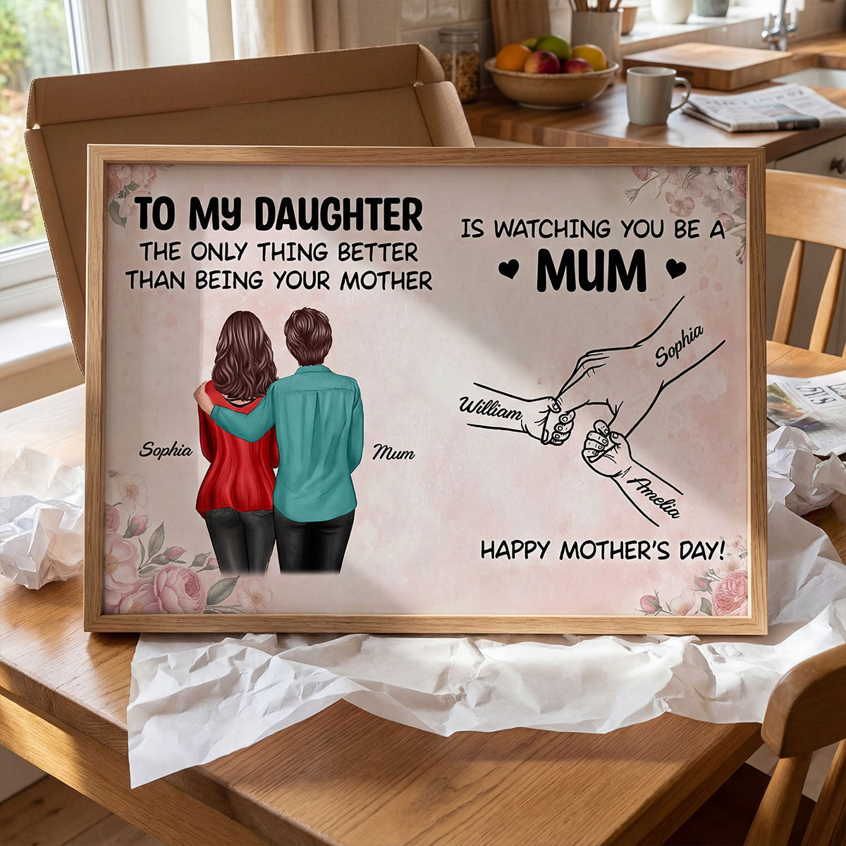 From Mum To Daughter Watching You Be A Mum - Personalised Poster - Mother's Day Gift For Daughter
