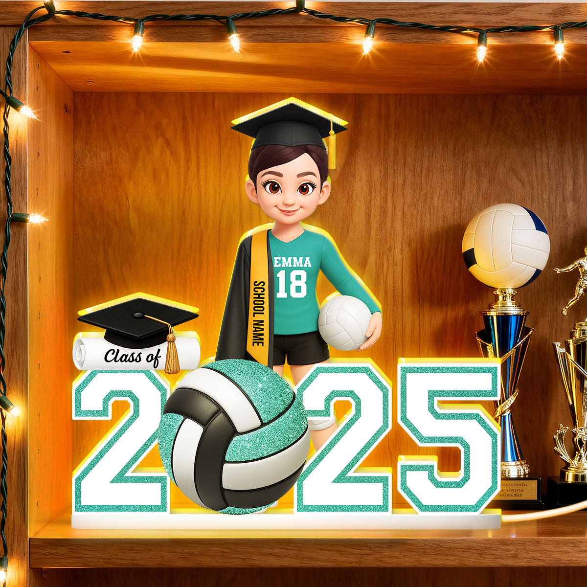 Senior Volleyball Player Graduation - Personalized Light Box - Christmas Gift Graduation Gift