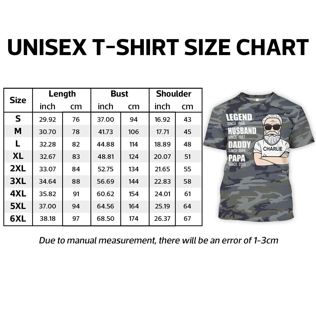 Legend Husband Dad Grandpa Old Man Camo Pattern - Personalized Shirt - Father's Day Gift For Husband, Dad, Grandpa