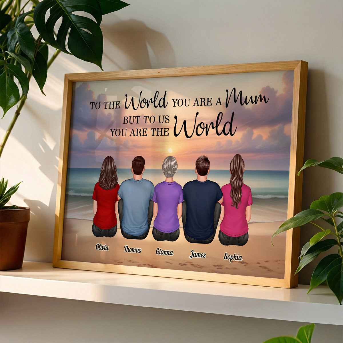 Beach Landscape To The World You Are A Mother - Personalised Poster - Gift For Mum